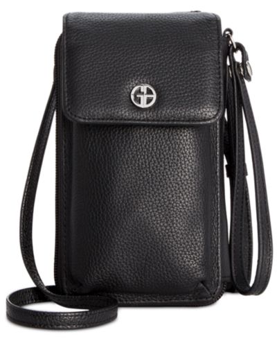 Giani Bernini Softy Leather Tech Crossbody Wallet, Exclusively at Macy's