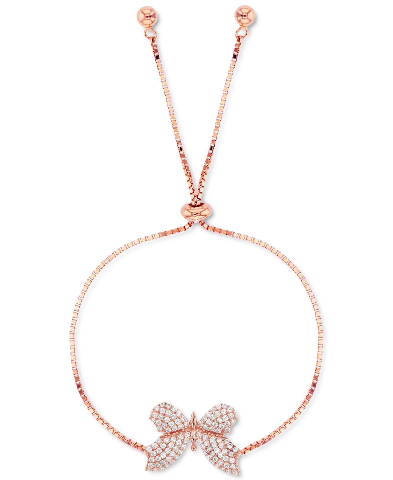 Cubic Zirconia Pavé Butterfly Bolo Bracelet