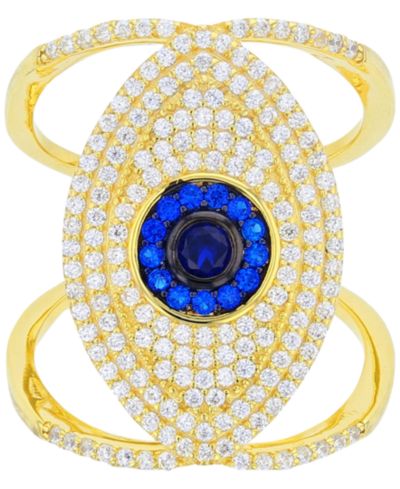 Кольцо Unwritten с кубическим цирконием и перламутром в форме бабочки, 14k Gold-Plated Sterling Silver