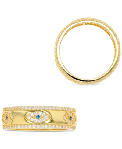Macy's Кольцо Statement Cubic Zirconia Evil Eye в 14k Gold-Plated Sterling Silver