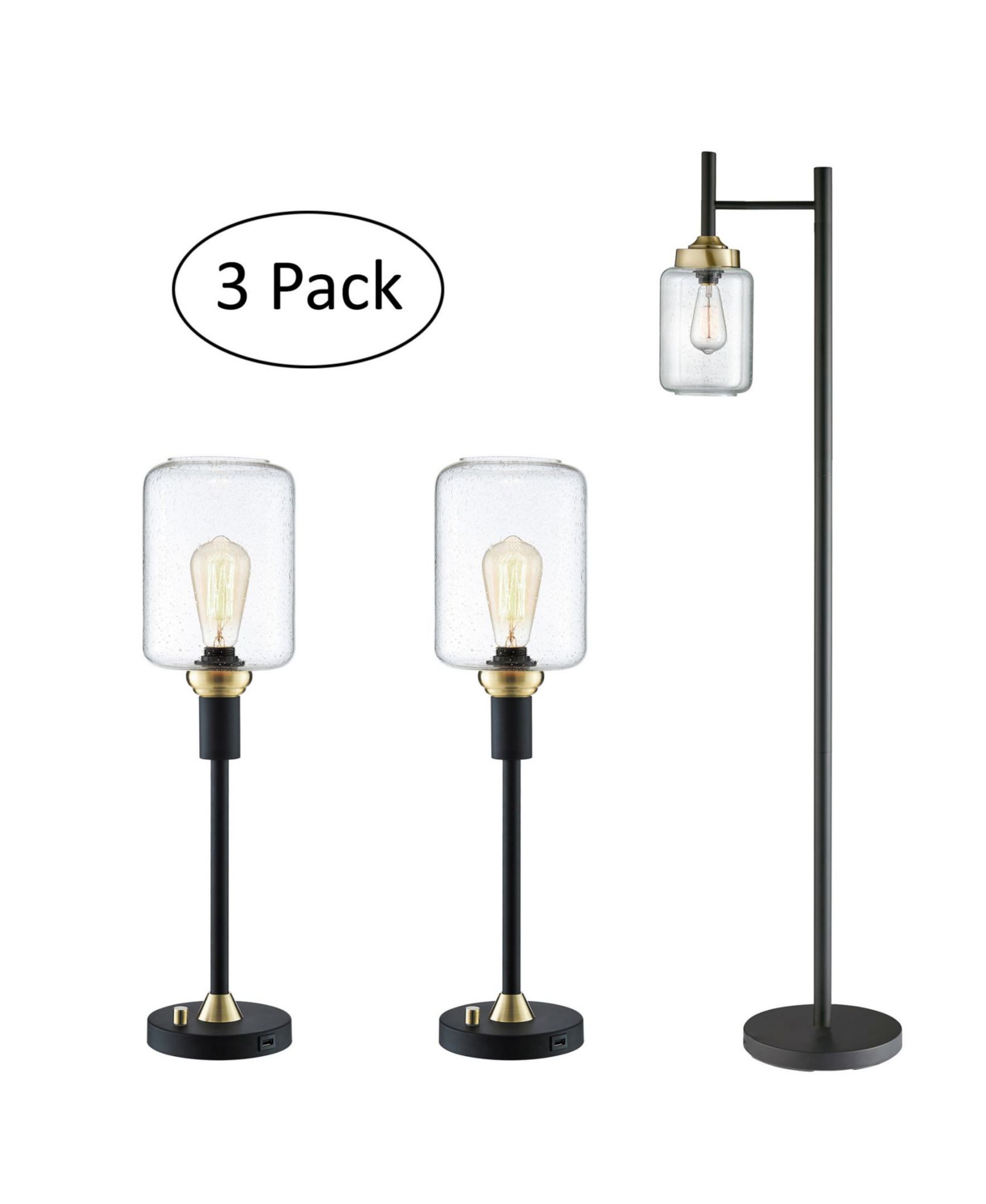 Luken Lamp Set, 3 Piece