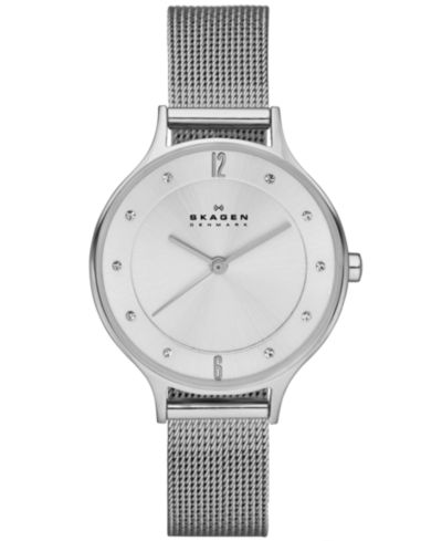 Skagen Женские часы Skagen Anita Stainless Steel Mesh Bracelet Watch 30mm SKW2149
