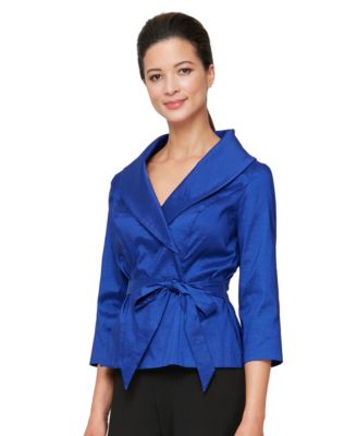 Alex Evenings Женский Tie-Waist Surplice Blouse