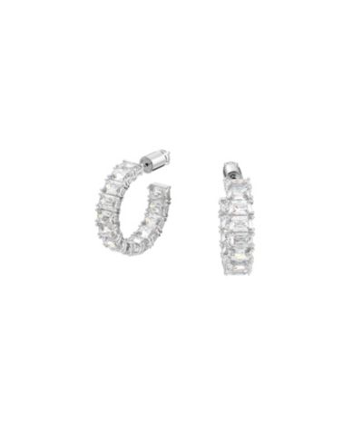Серьги-кольца Millenia с белой цирконием Swarovski Octagon Cut