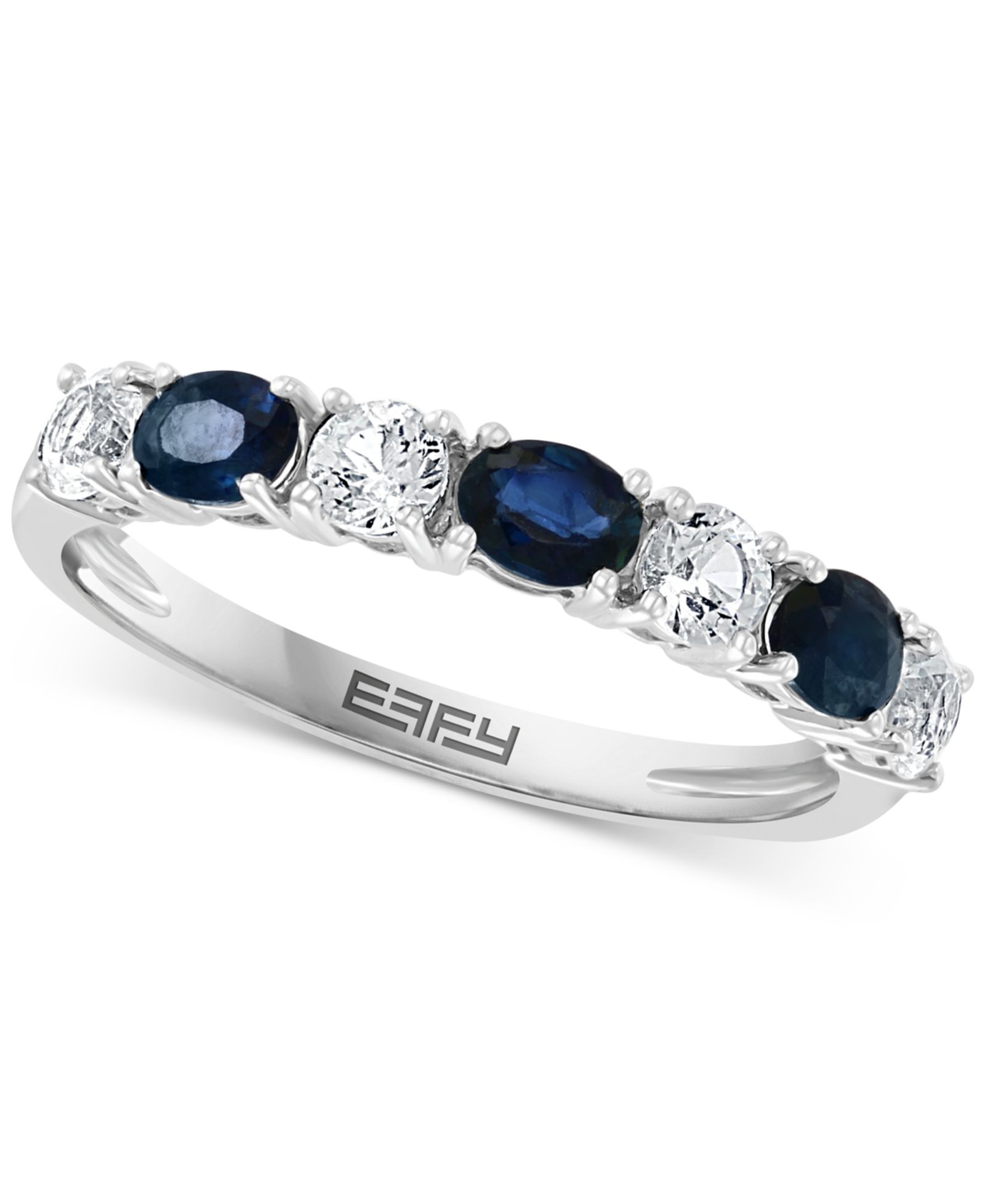 EFFY® кольцо Band в 14k White Gold с синим и белым сапфиром