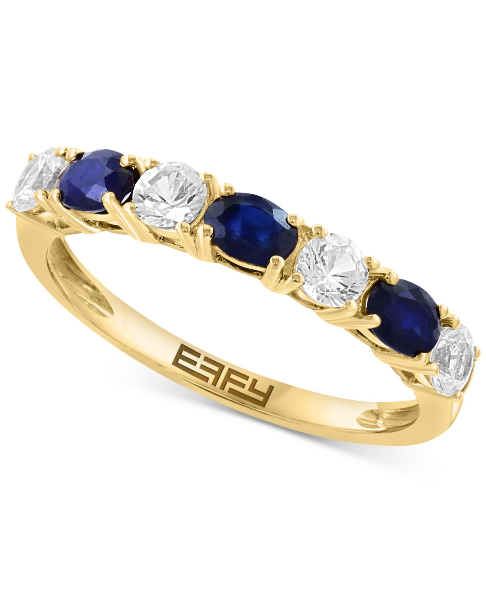 EFFY® Blue & White Sapphire (1-1/10 ct. t.w.) Band in 14k White Gold. (Also available in Emerald and Ruby)
