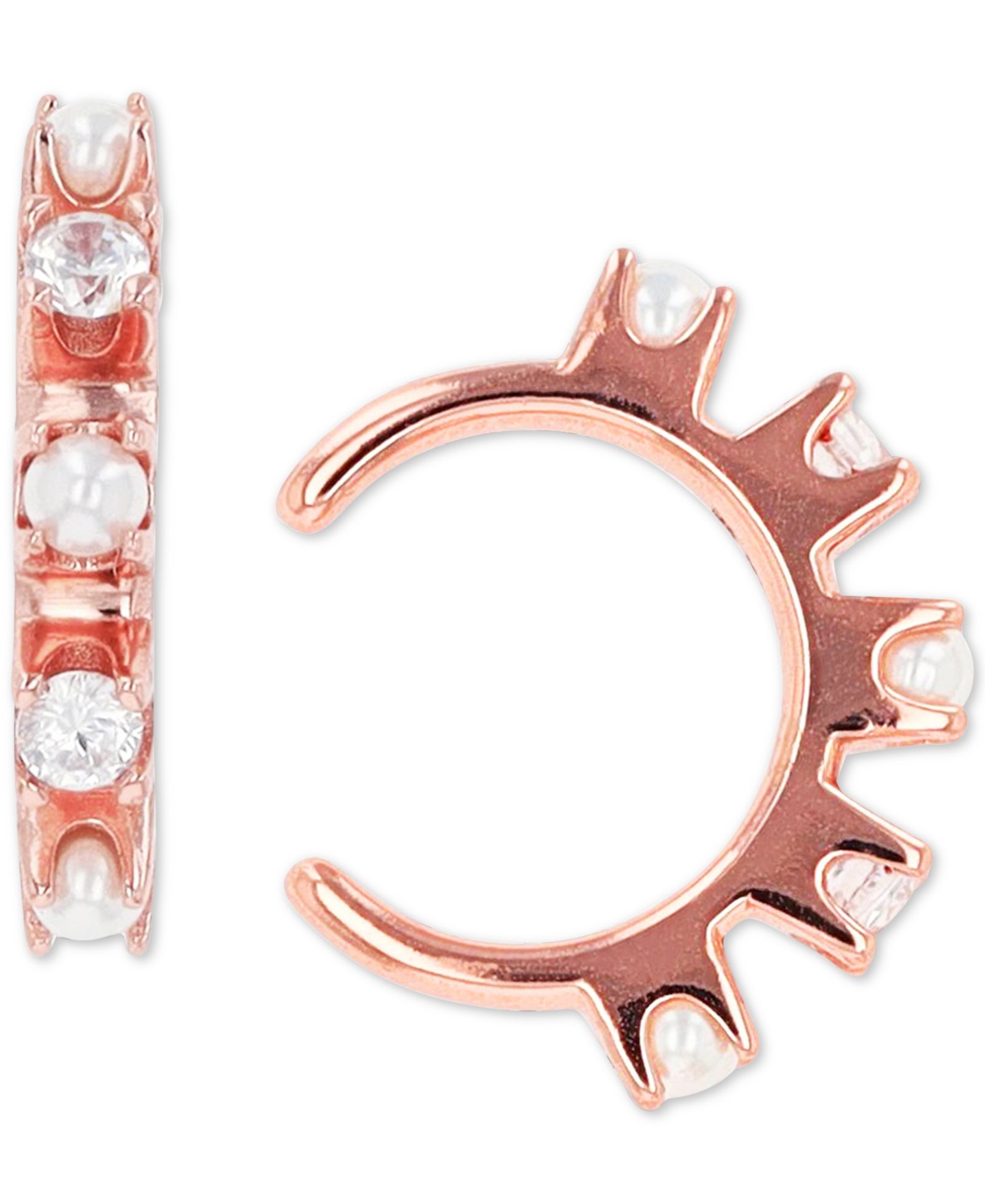 Серьги-каффы Bling Jewelry Imitation Pearl & Cubic Zirconia