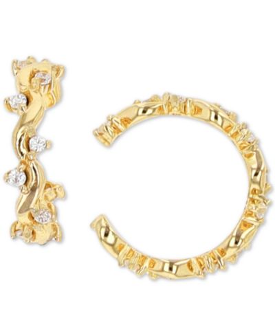 Серьги-каффы Cubic Zirconia Floral Twisted