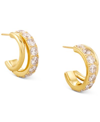 Серьги Kendra Scott Small Cubic Zirconia Split Hoop 0.75"