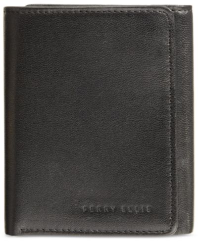 Perry Ellis Portfolio Мужской кожаный кошелек Gramercy Slim Trifold