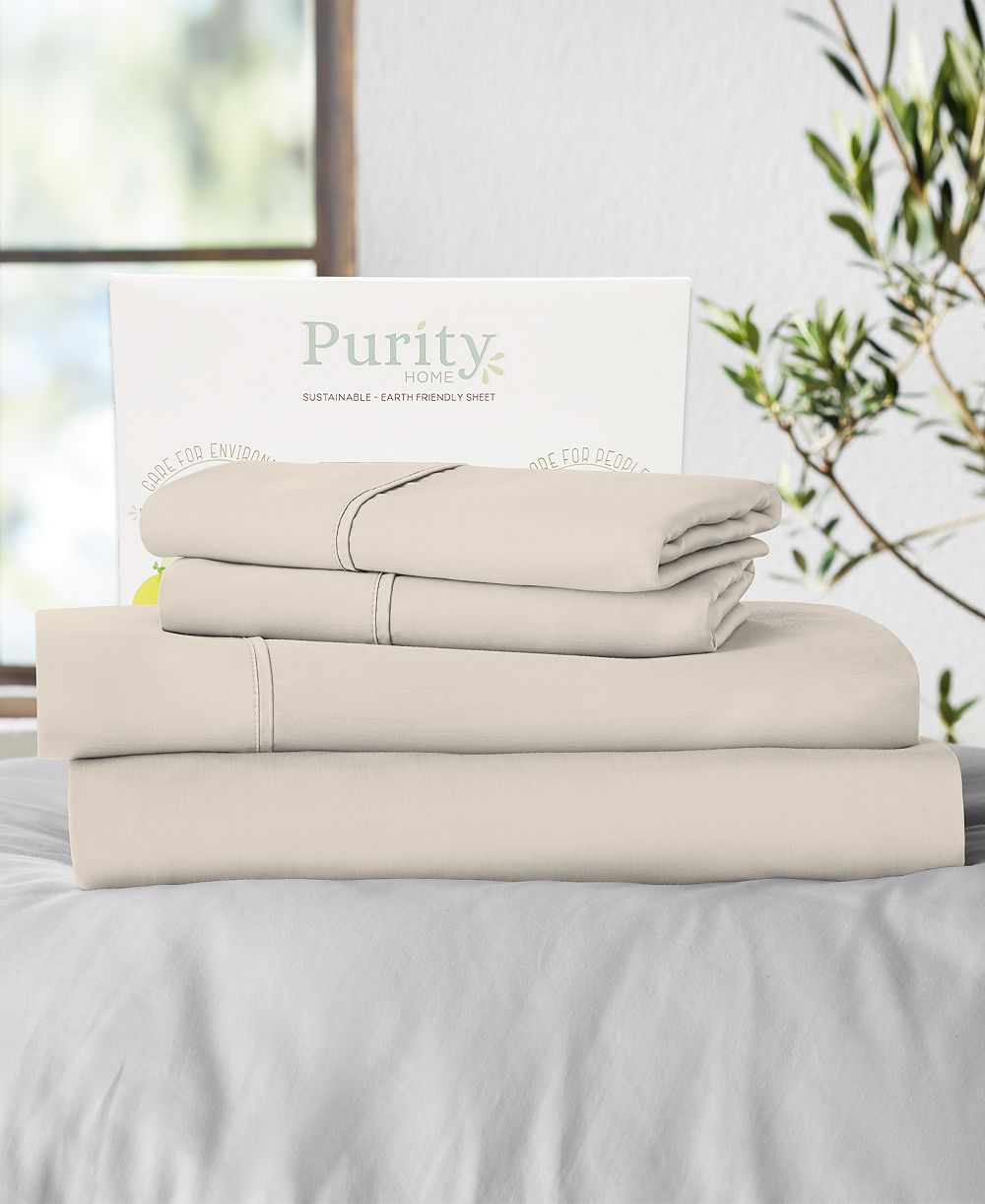 Purity Home 400 Thread Count Cotton Percale 3-Pc. Sheet Set, Twin