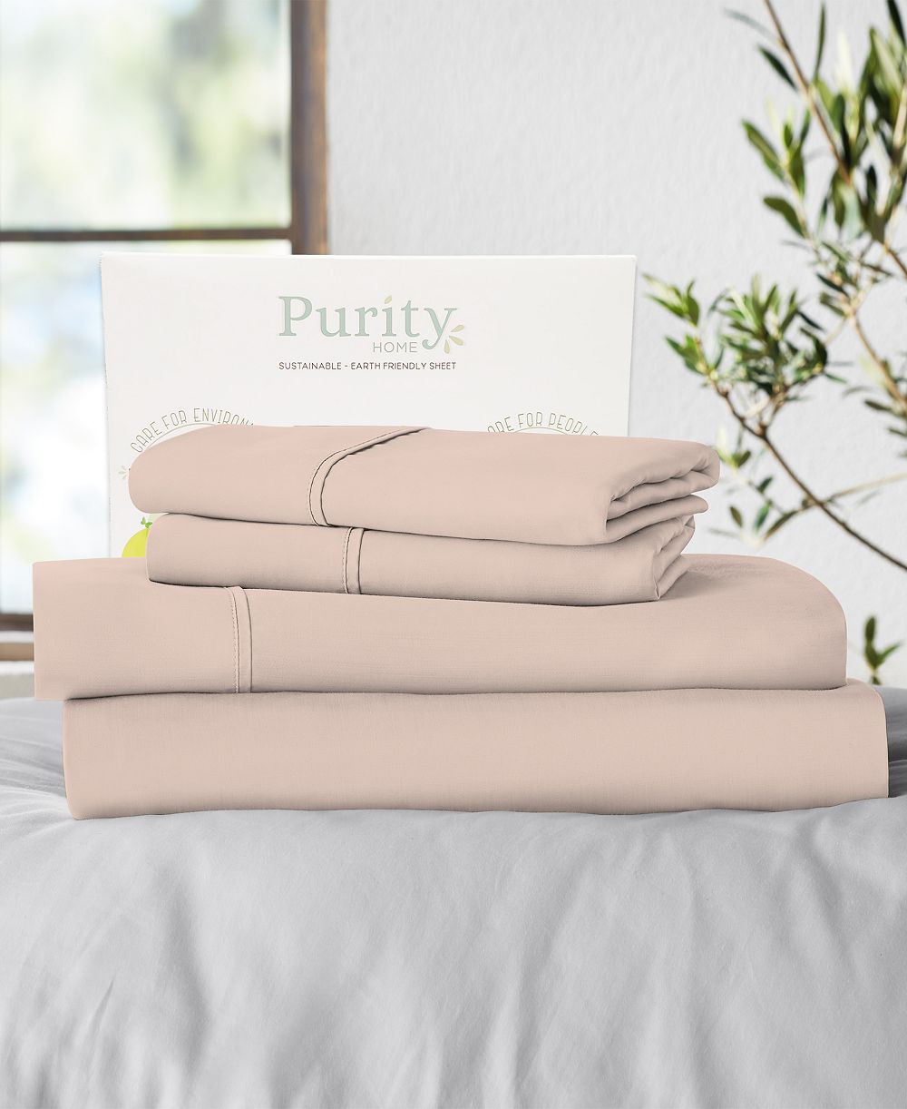Purity Home 400 Thread Count Cotton Percale 4-Pc. Sheet Set, Queen