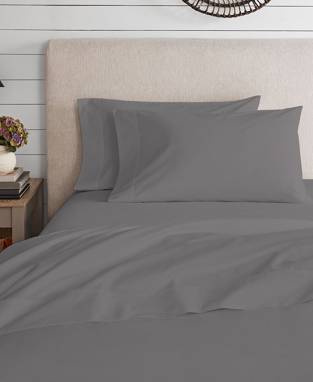 100% Organic Cotton Brushed Percale 4-Pc. Sheet Set, Twin