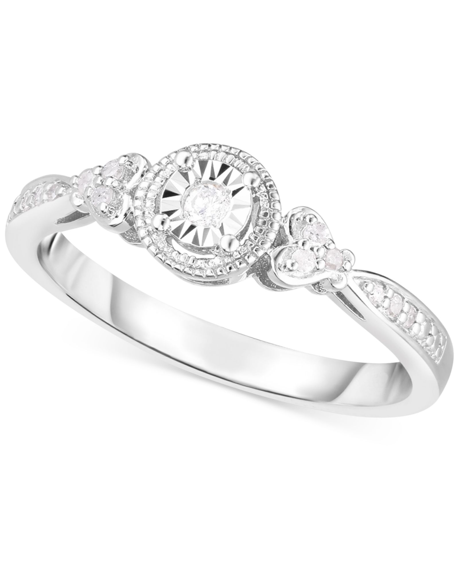 Кольцо с бриллиантом Promised Love Diamond Promise в стерлинговом серебре (1/10 ct. t.w.)