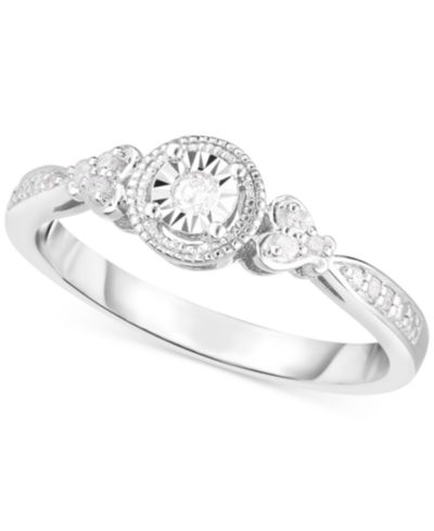 Кольцо с бриллиантом Promised Love Diamond Promise в стерлинговом серебре (1/10 ct. t.w.)