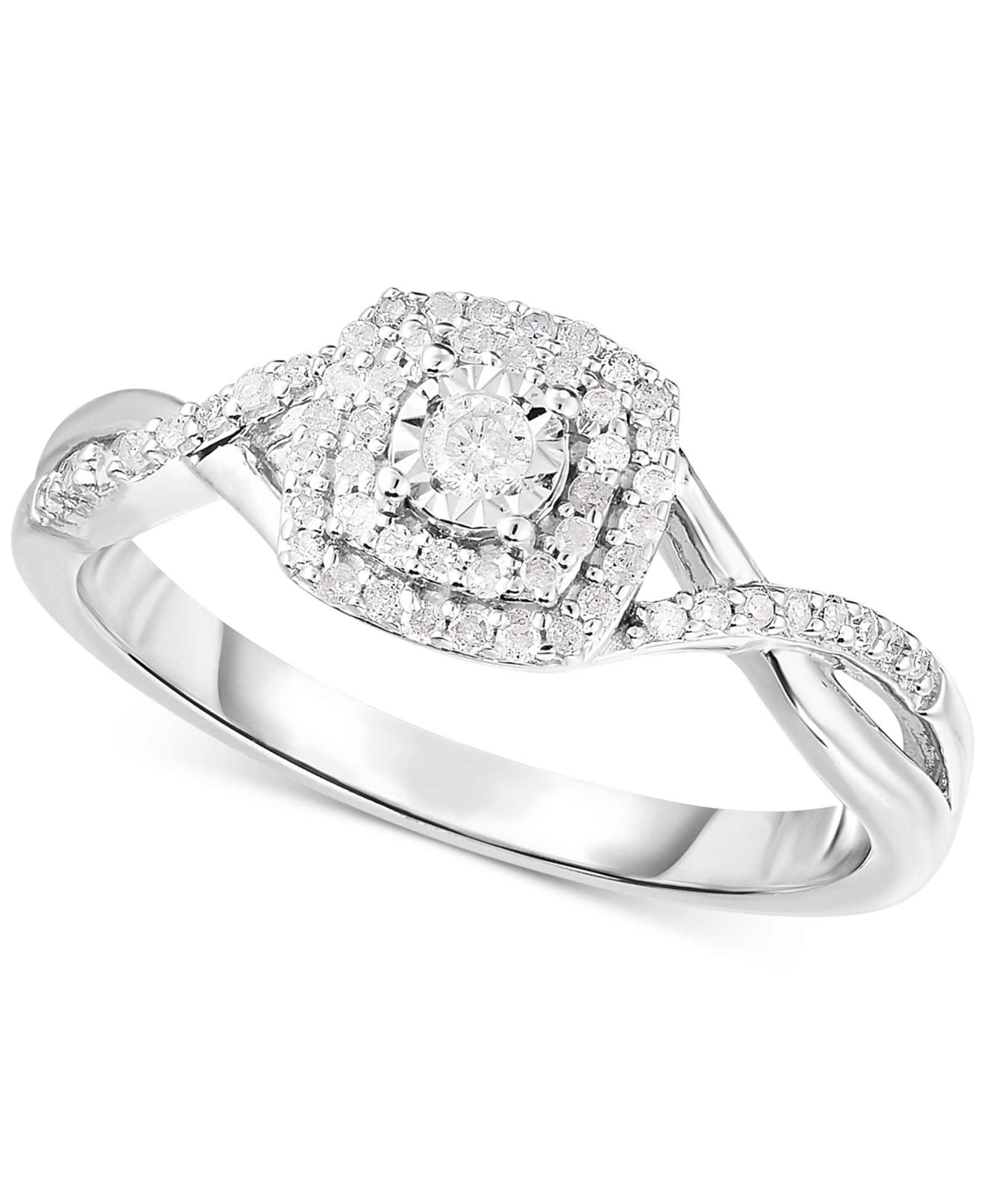 Помолвочное кольцо Promised Love Diamond Promise в стерлинговом серебре (1/5 ct. t.w.)