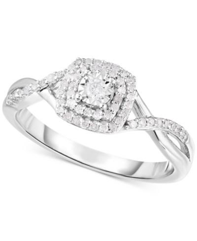 Помолвочное кольцо Promised Love Diamond Promise в стерлинговом серебре (1/5 ct. t.w.)