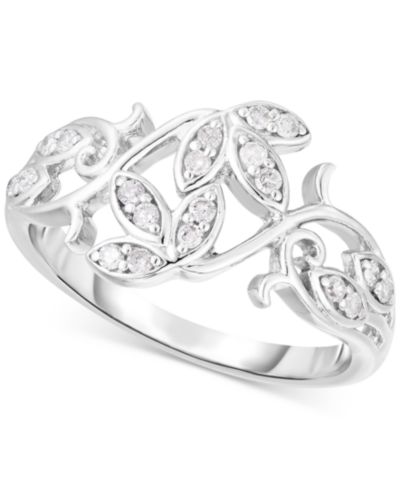 Diamond Vine-Inspired Ring (1/5 ct. t.w.) in Sterling Silver.