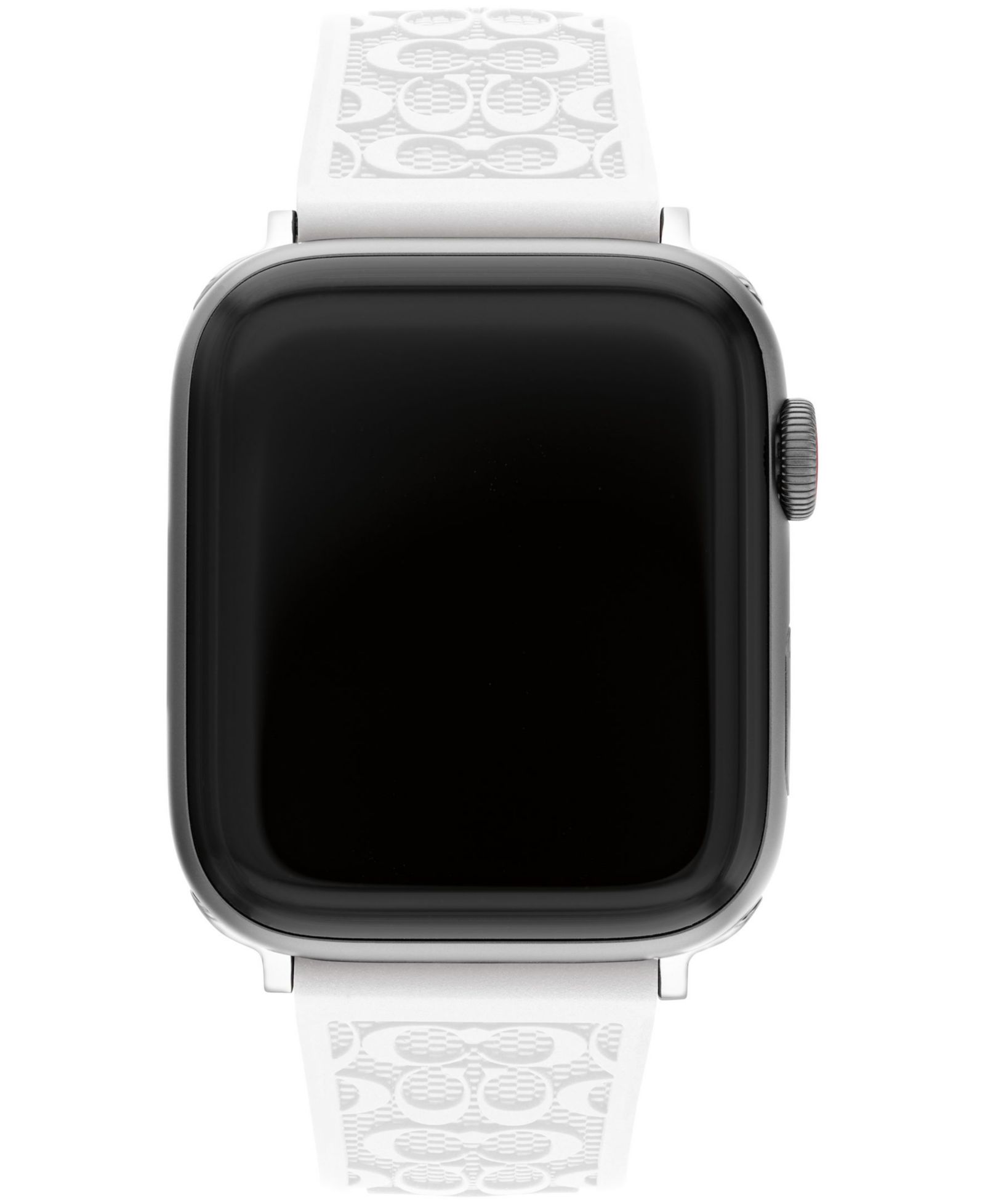 COACH White Silicone Strap 42/44/45mm Apple Watch Band