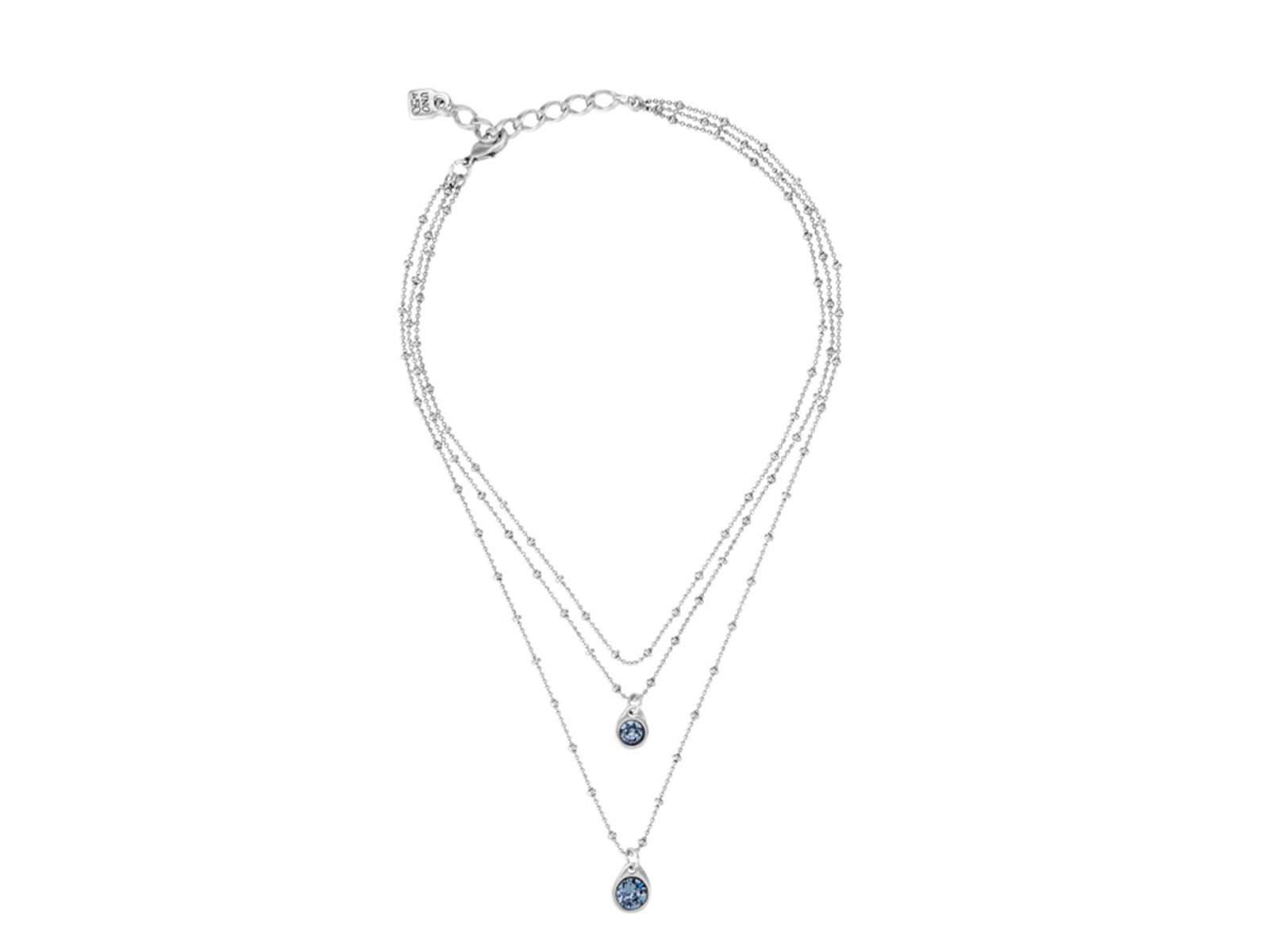 UNOde50 Sterling Silver Triple Midi Water Drop Necklace