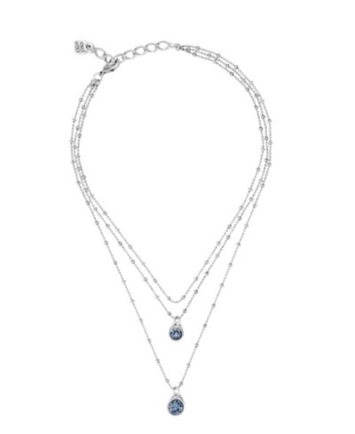 UNOde50 Sterling Silver Triple Midi Water Drop Necklace