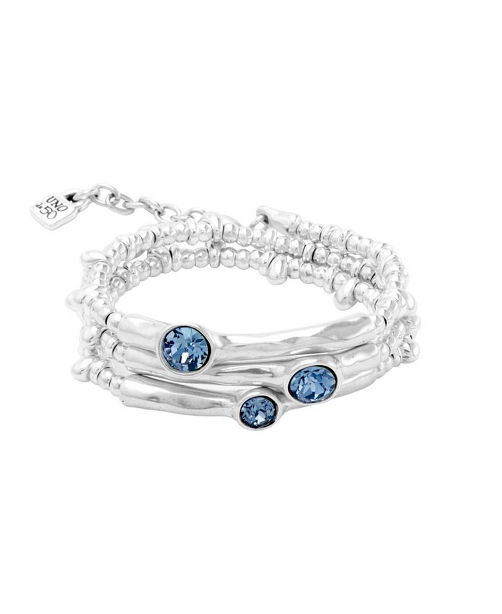 UNOde50 Sterling Silver- Plated Triple Faceted Metal Bracelet