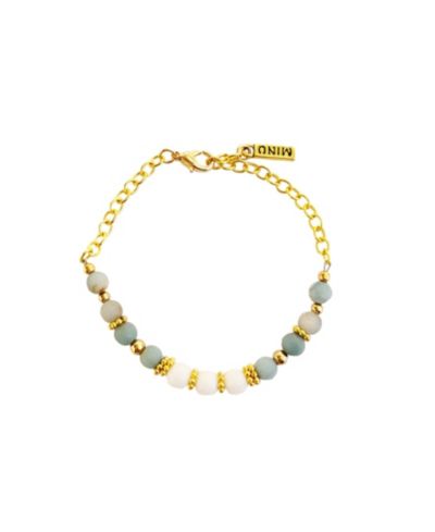 Женский браслет Nurelle Ain с бусинами Amazonite и White Jade
