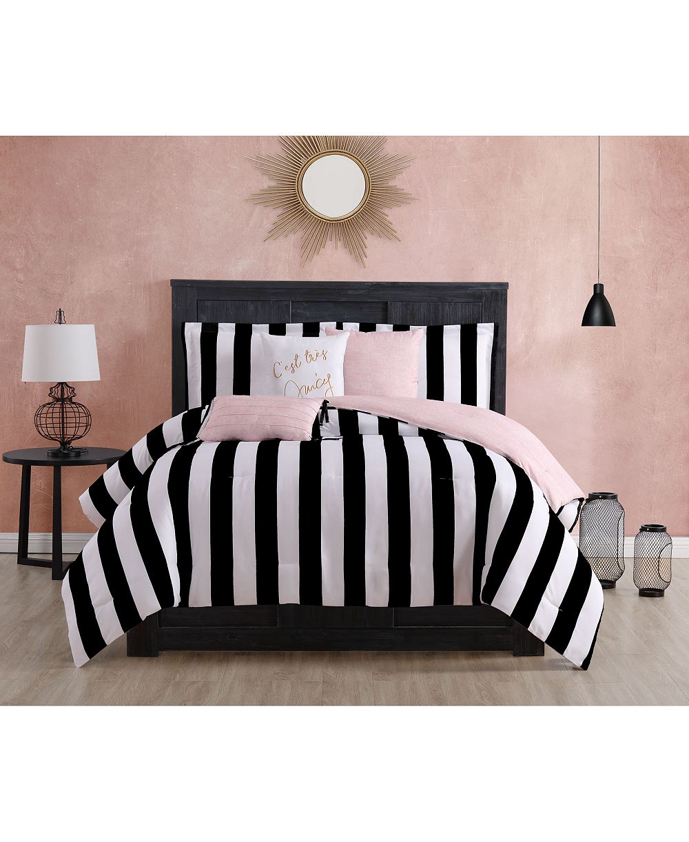 Juicy Couture двусторонний комплект из 5 предметов Comforter с полоской Cabana Stripe, Twin/Twin XL