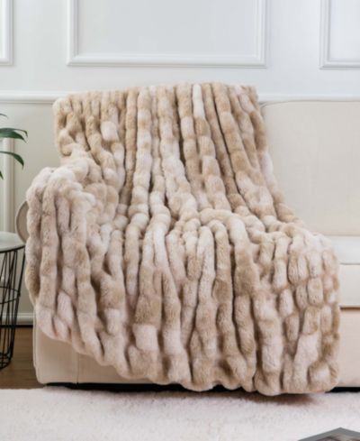 Happycare Textiles Fuzzy Faux Fur Throw, 60" x 50"
