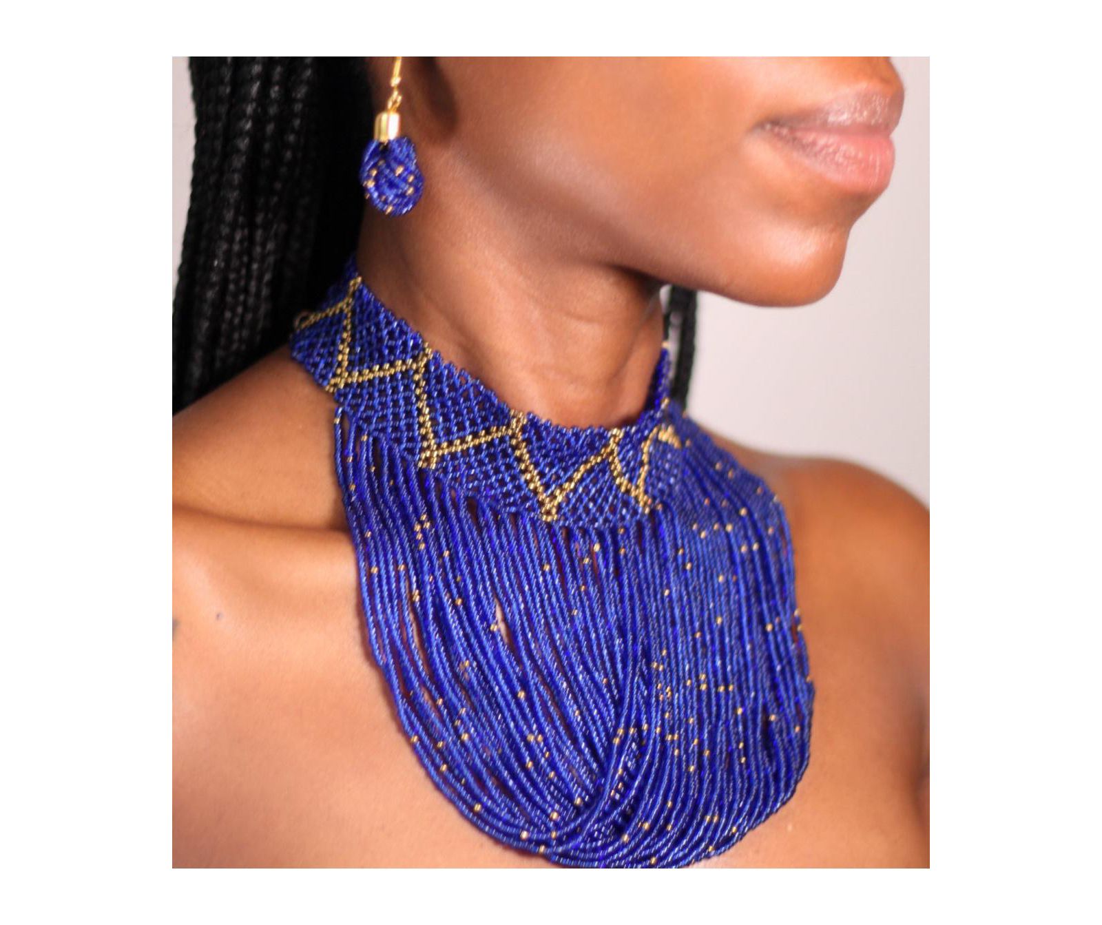 KENDI AMANI Shani African Beaded Choker Necklace для женщин - Adjustable Handcrafted Maasai Jewelry