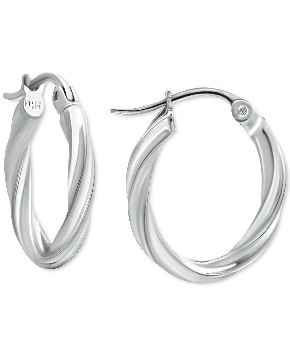 Giani Bernini Серьги-кольца Oval Twist Small, 15mm