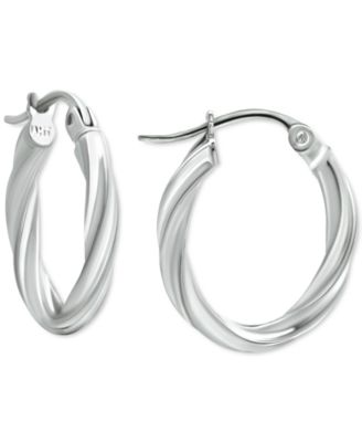 Giani Bernini Серьги-кольца Oval Twist Small, 15mm