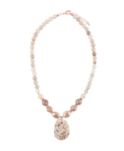 Barse Women's Roman Genuine Stone Statement Necklace