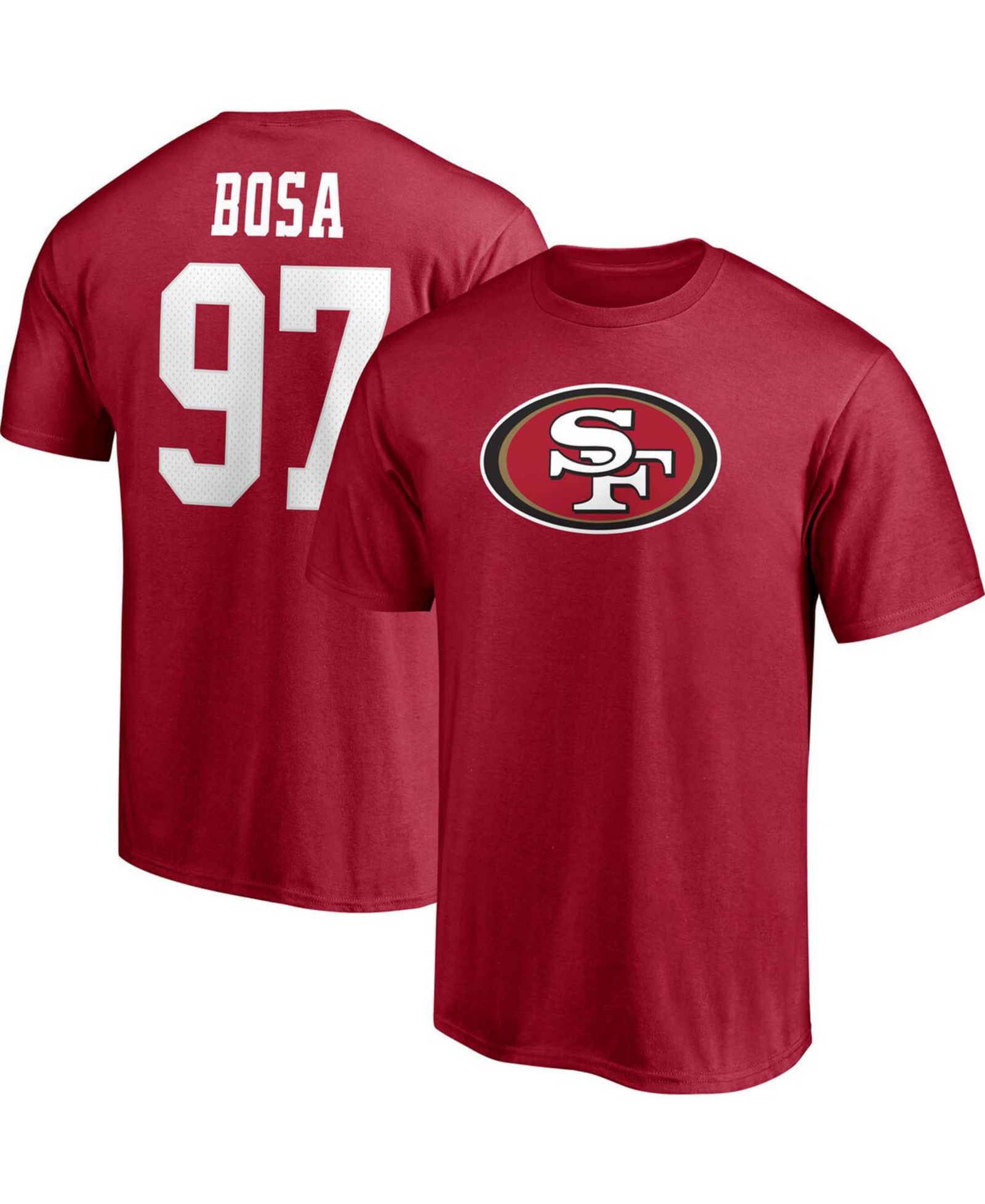 Футболка Fanatics Мужской Nick Bosa Scarlet San Francisco 49ers Player Icon Name and Number