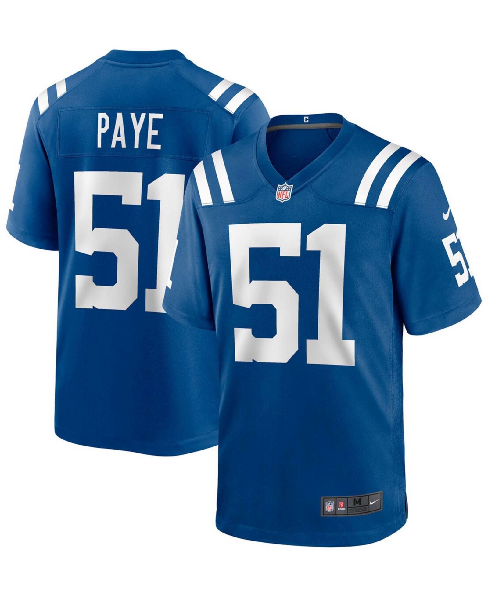 Мужская игровая джерси Nike Kwity Paye Royal Indianapolis Colts 2021 NFL Draft First Round Pick