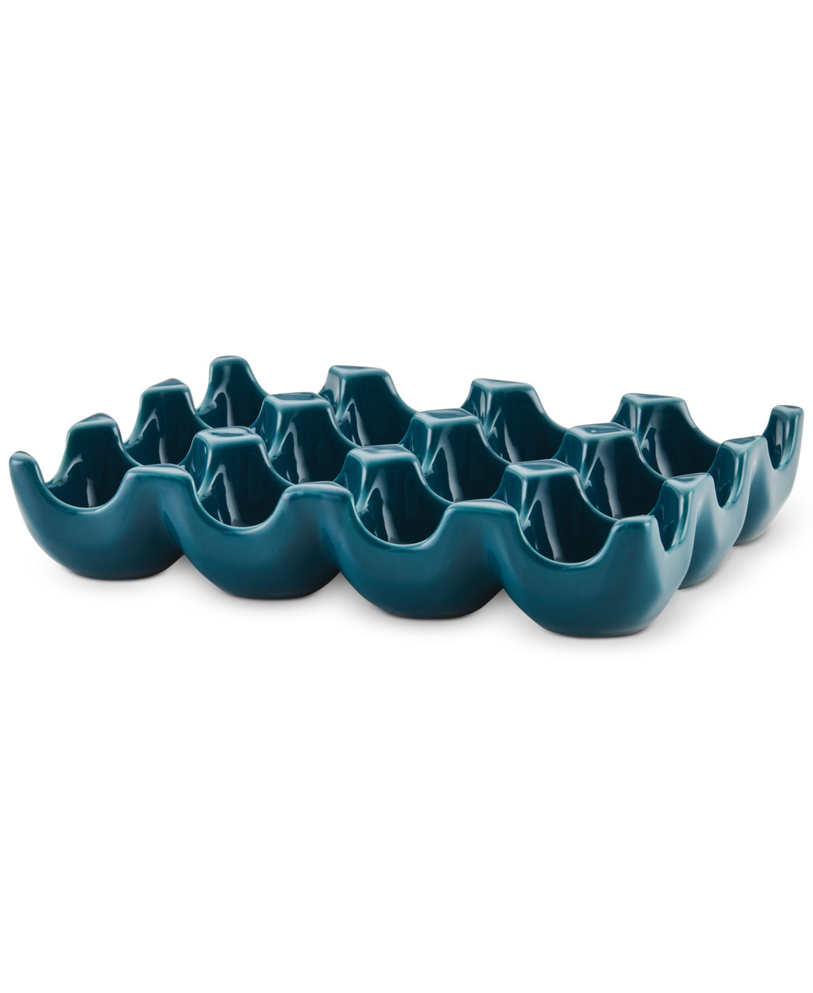 Rachael Ray Solid Glaze Ceramics Egg Tray, 12-Cup