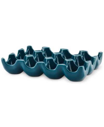 Rachael Ray Solid Glaze Ceramics Egg Tray, 12-Cup