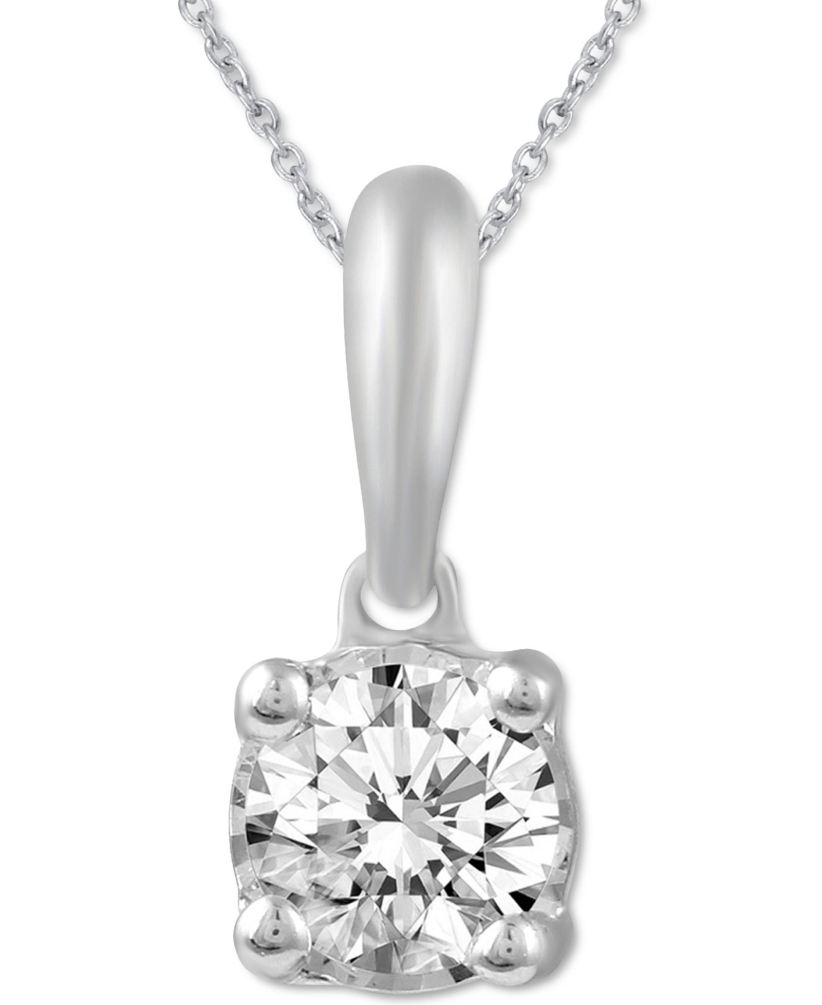 Подвеска Diamond Solitaire 18" in 14k White, Yellow or Rose Gold (1/5 ct. t.w.)