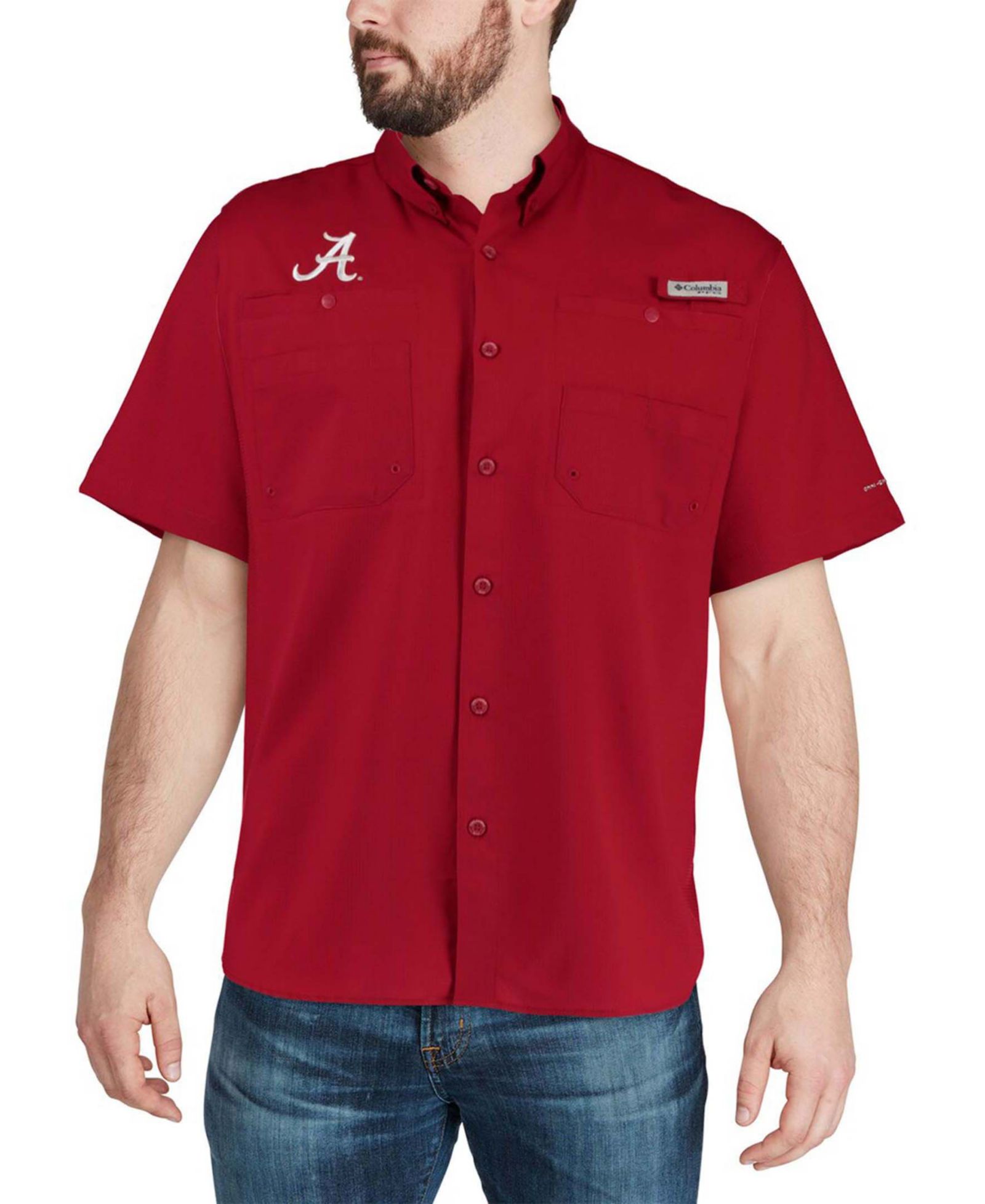Мужская рубашка Columbia Alabama Crimson Tide PFG Tamiami