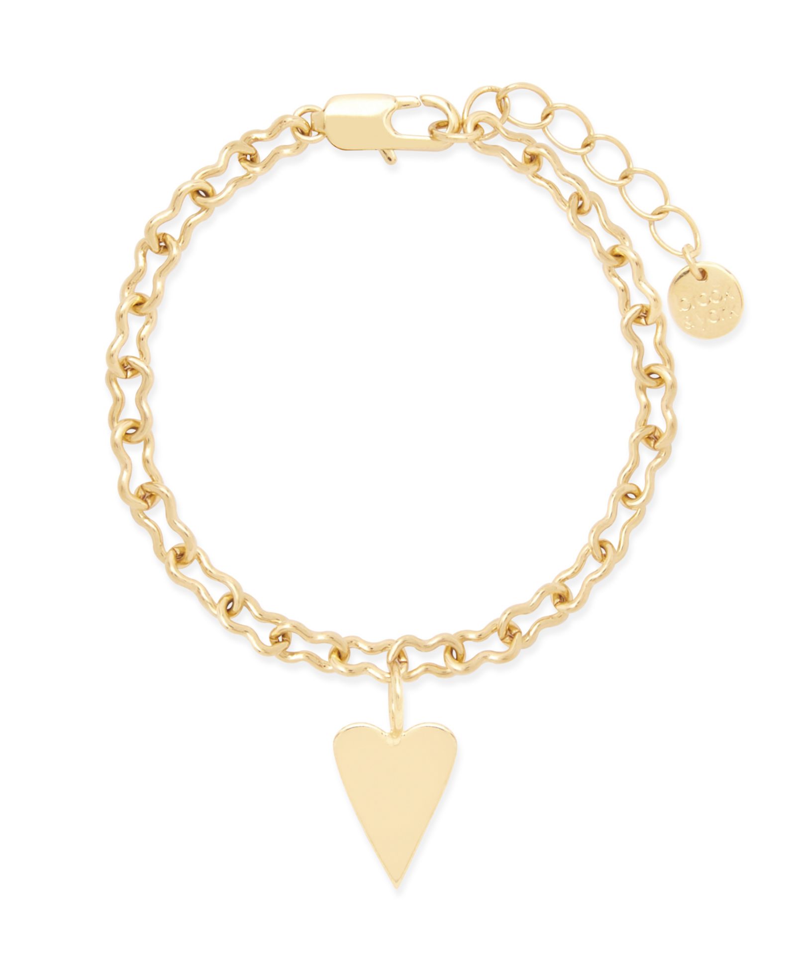 Браслет Cameron 14K Gold Plated Heart Charm
