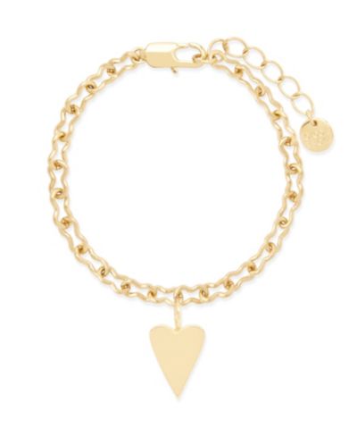 Браслет Cameron 14K Gold Plated Heart Charm