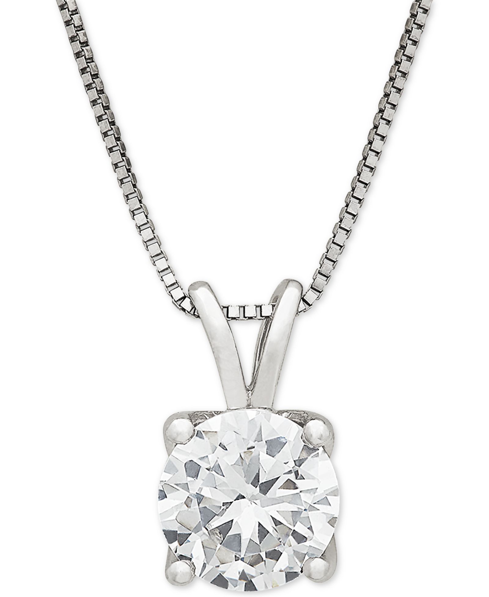 Macy's кулон с бриллиантом Lab Grown Diamond 18" в 14k White Gold или 14k Gold