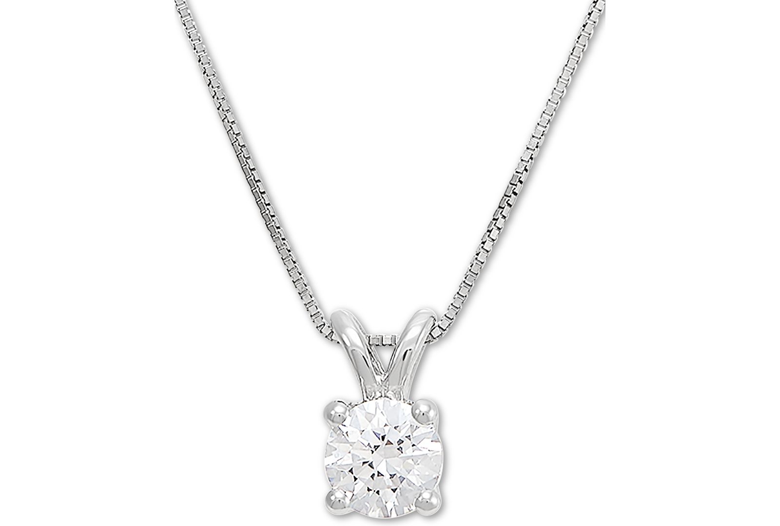 IGI Certified кулон-солитер с выращенным в лаборатории бриллиантом, 18" (1/2 ct. t.w.) в 14k White Gold или 14k Gold