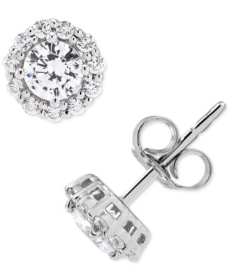 Серьги-гвоздики Macy's IGI Certified Lab Grown Diamond Halo (1 ct. t.w.) в 14k White Gold