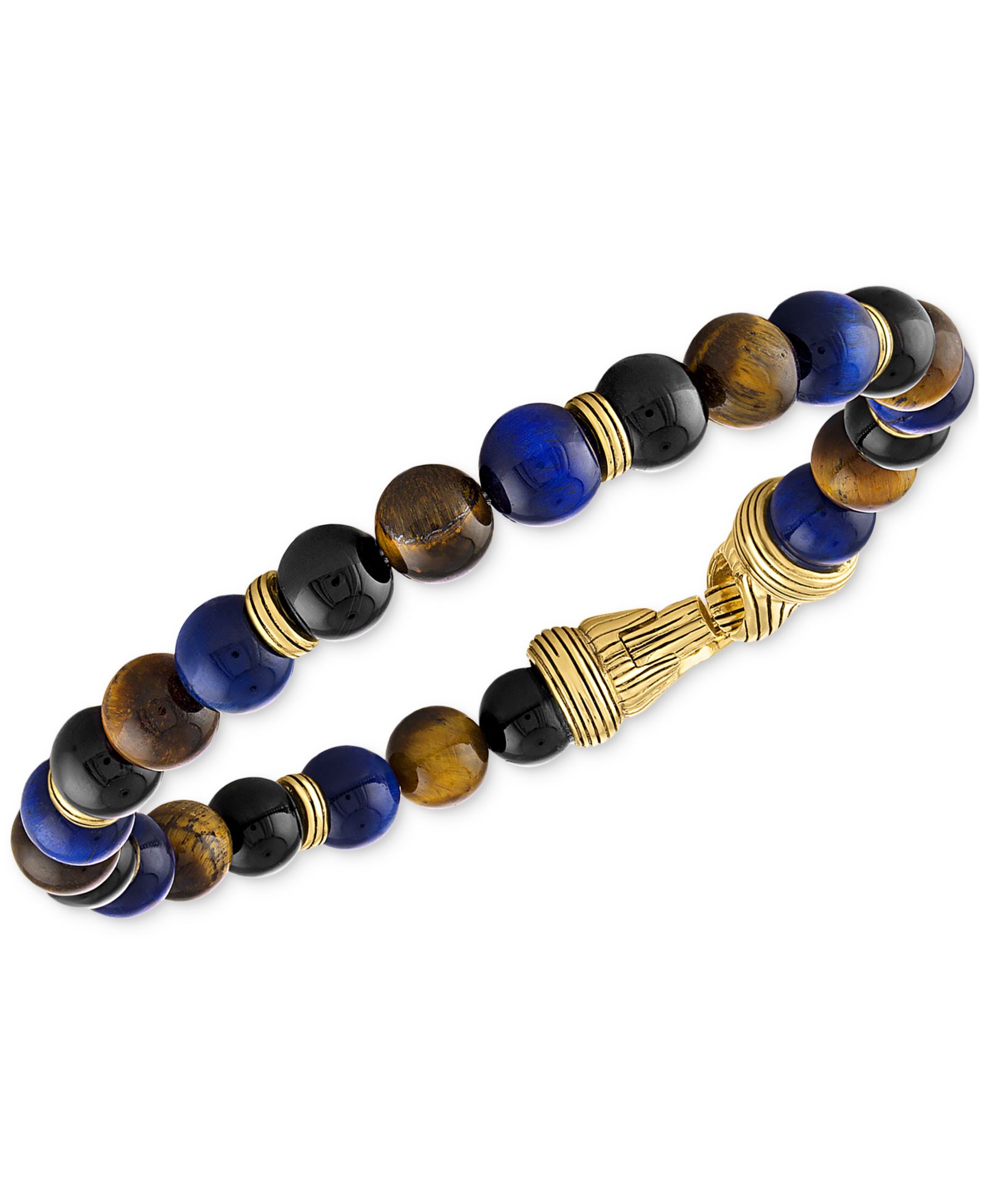 Мужской браслелет Esquire Multi-Stone Beaded в 14k Gold-Plated Sterling Silver