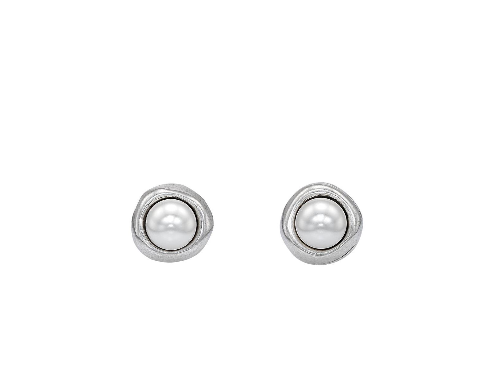 UNOde50 Sterling Silver Metal Clad Stud Earrings