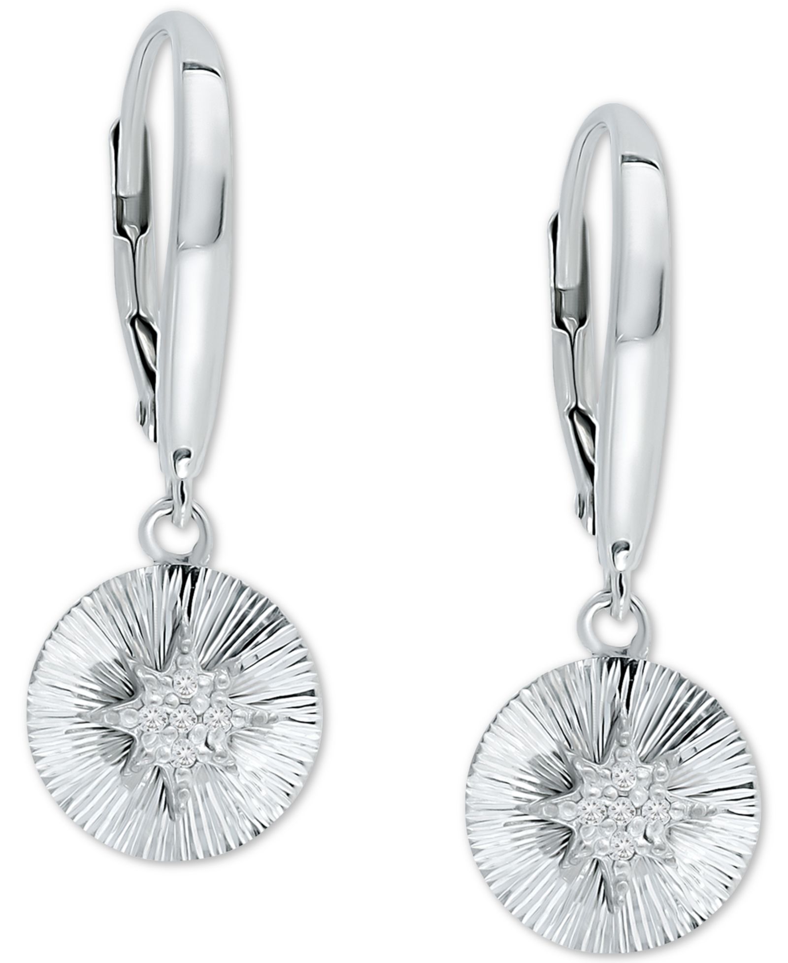 Giani Bernini Cubic Zirconia Starburst Disc Drop Earrings, Created for Macy's