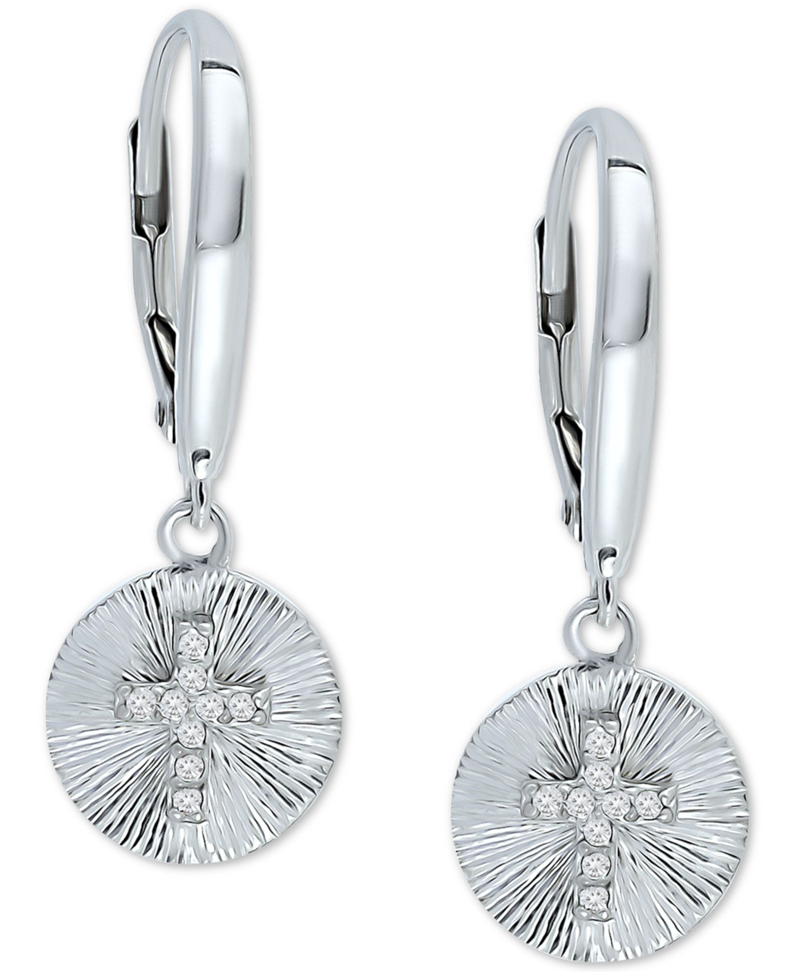 Серьги-подвески Cubic Zirconia Cross Disc от Giani Bernini