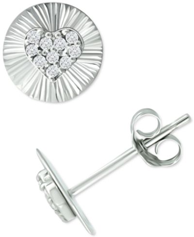 Серьги-гвоздики Giani Bernini Cubic Zirconia Heart Disc