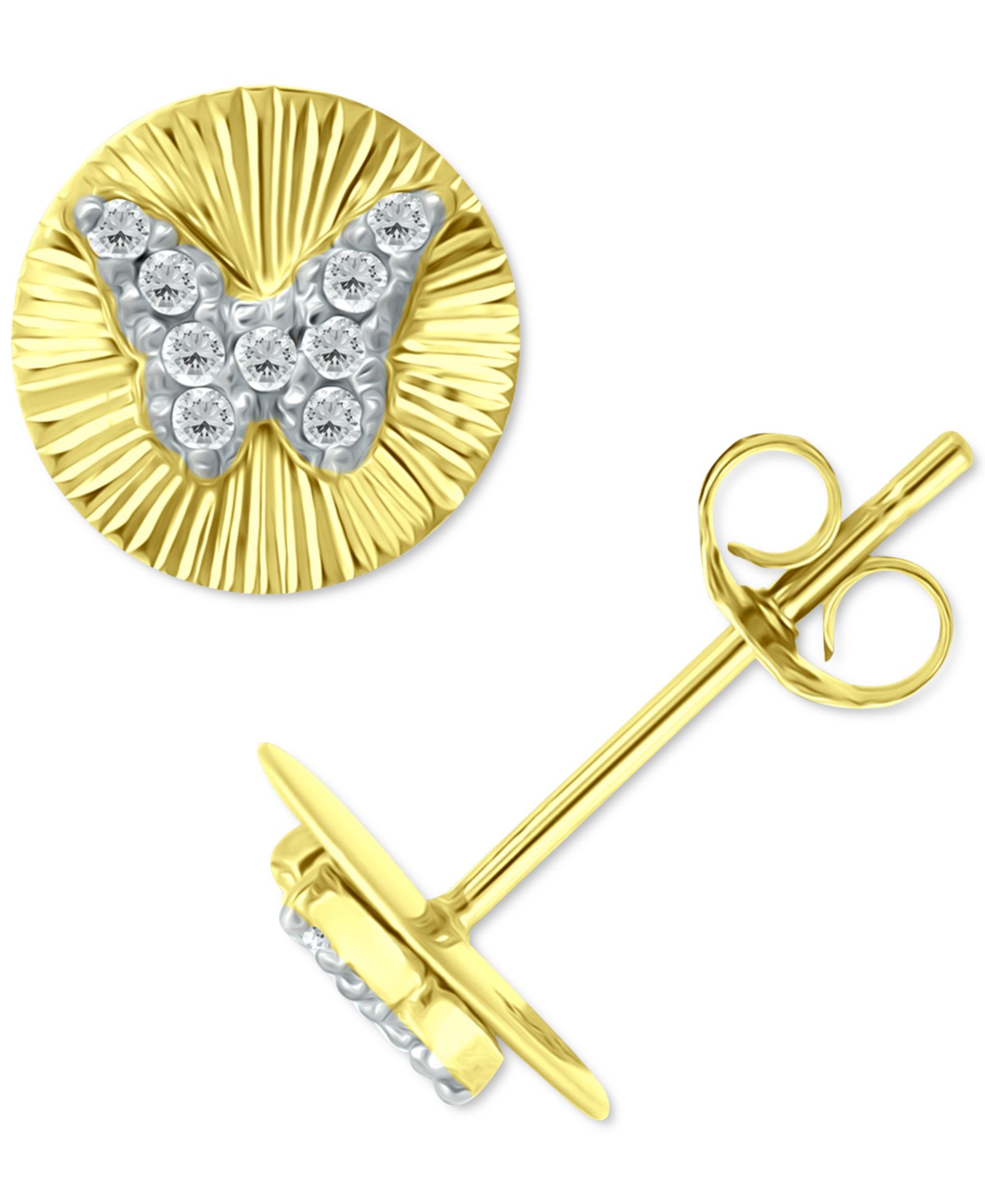 Серьги-гвоздики Giani Bernini Cubic Zirconia Butterfly Cluster Disc